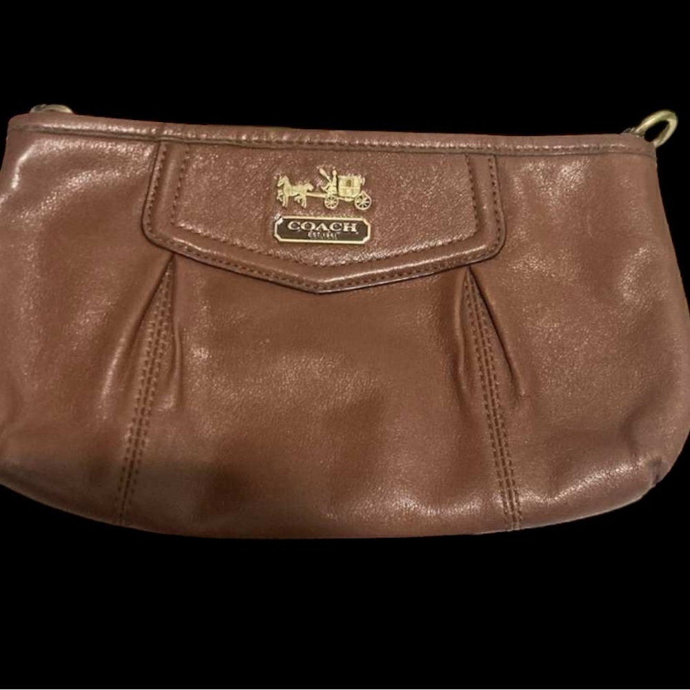 Coach Tan Leather Wristlet